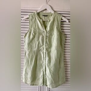 Ecologie Women’s Seafoam Green Linen Sleeveless Top SZ 4